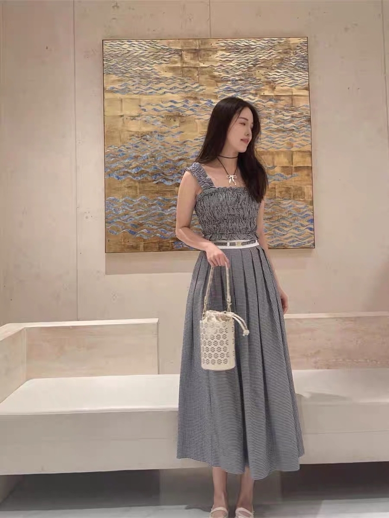CHÂN VÁY MAXI GINGHAM