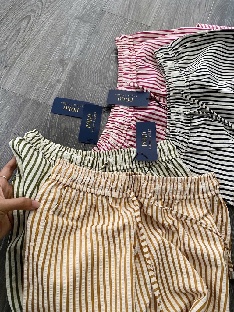 Quần kẻ Polo RL cạp chun
