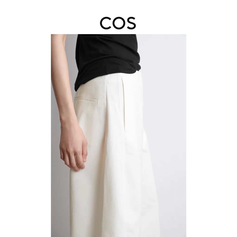 Quần cullotes COS trắng suông