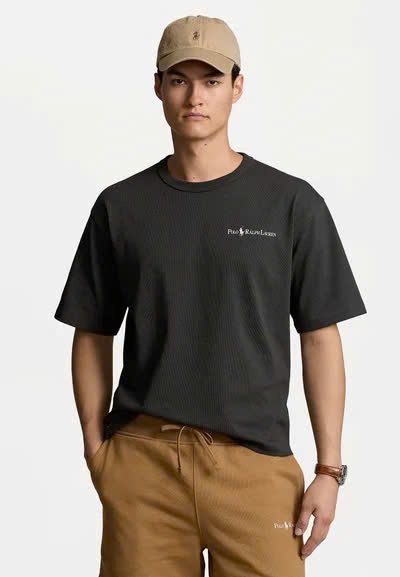 Tshirt nam Polo RL cổ tròn logo trắng 3 màu