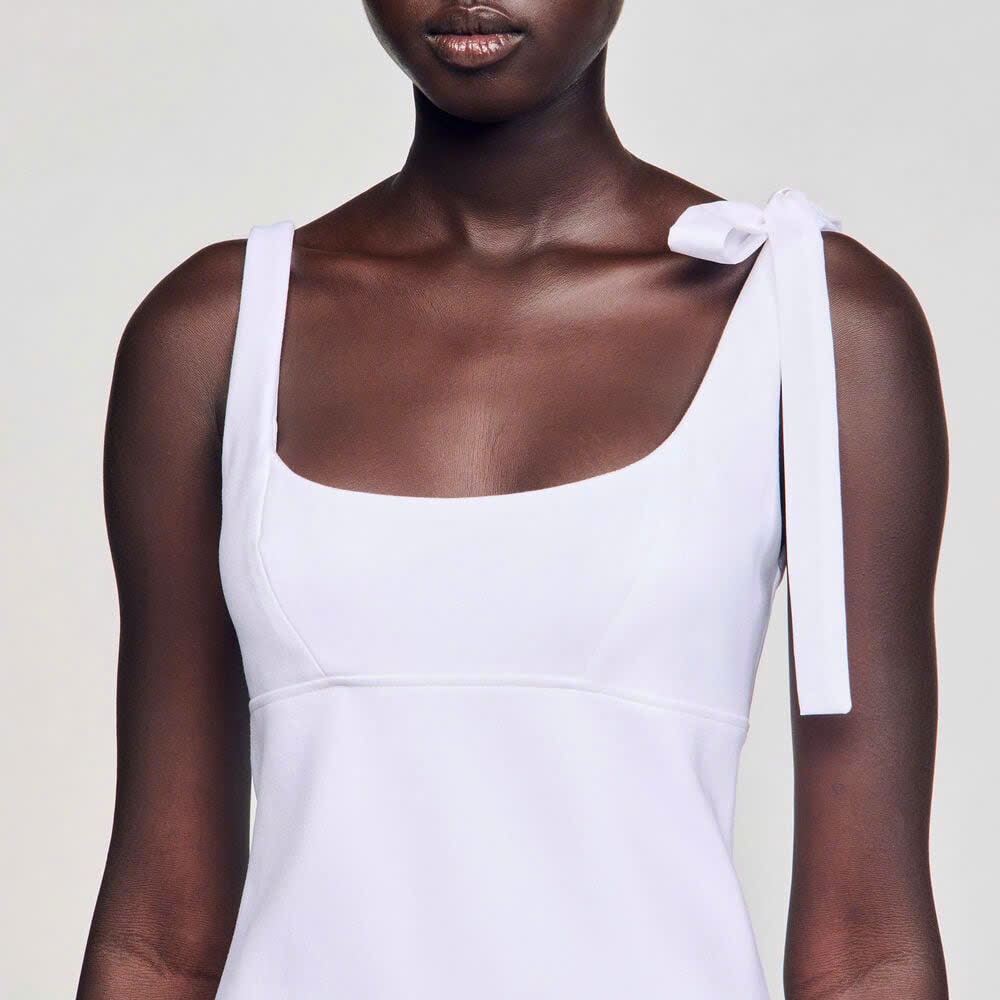 DUAL-MATERIAL SHORT DRESS