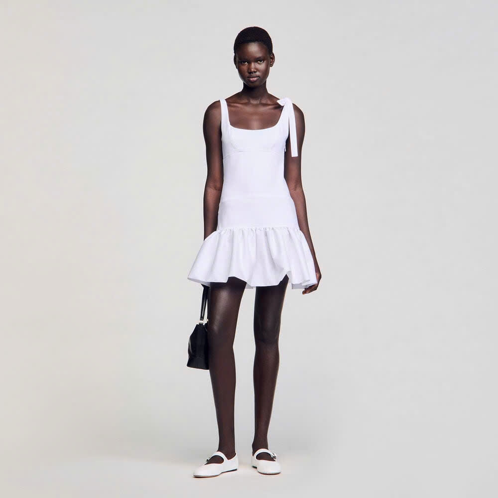 DUAL-MATERIAL SHORT DRESS
