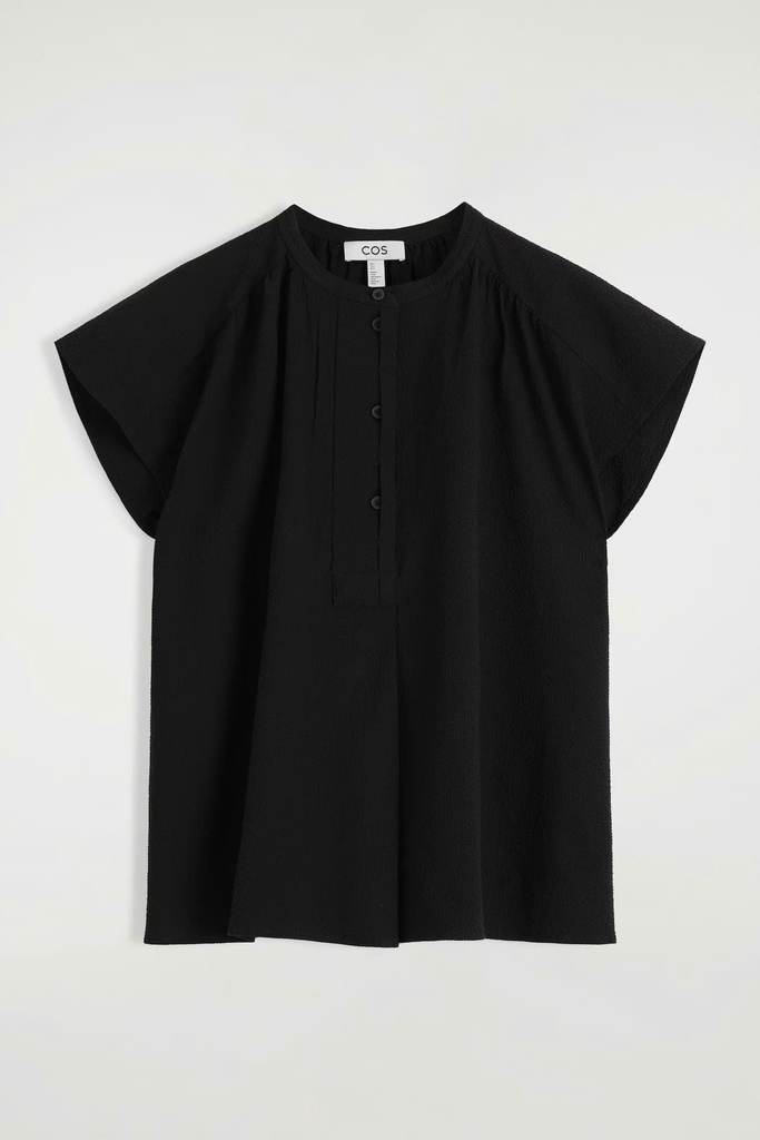 Top COS khuy ngực tay hến 2 màu