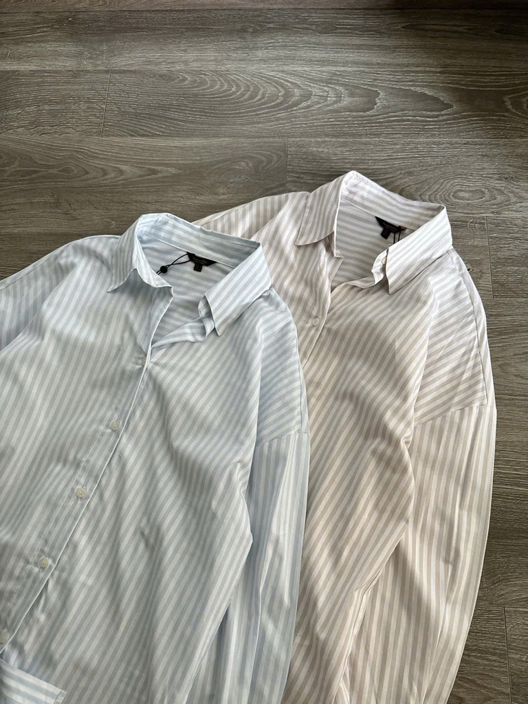 Sơ mi kẻ Massimo Dutti cổ đức 2 màu