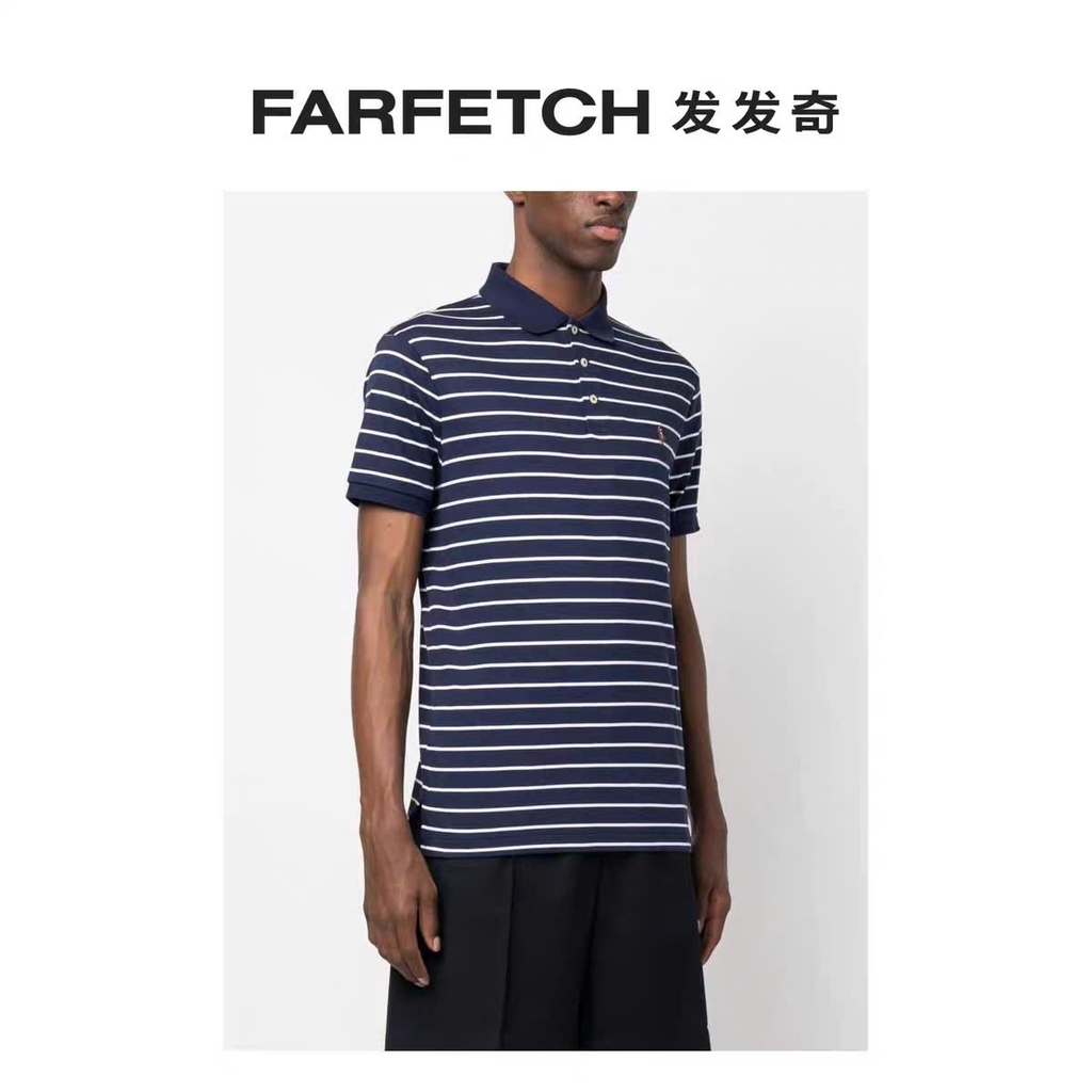 Áo Polo RL kẻ ngang cổ đức màu navy