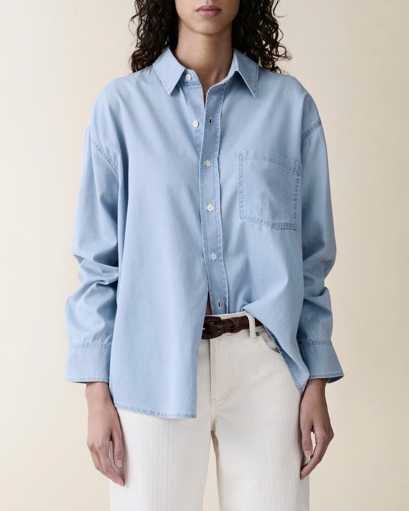 Sơ mi denim SUESS cổ đức