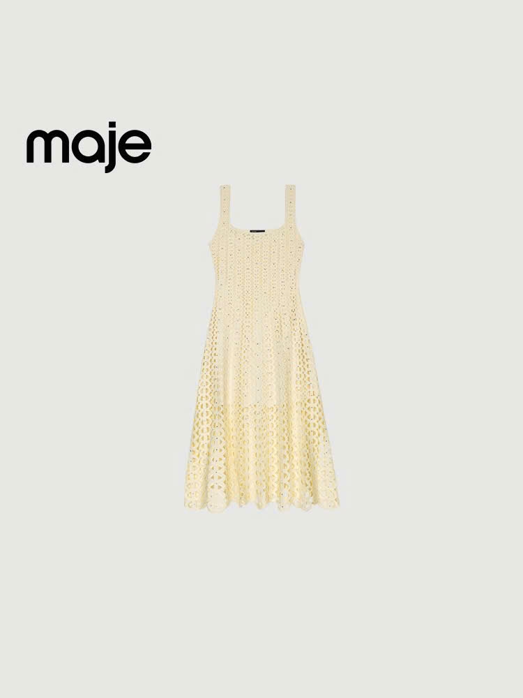 Maxi Maje đính hạt bling màu navy