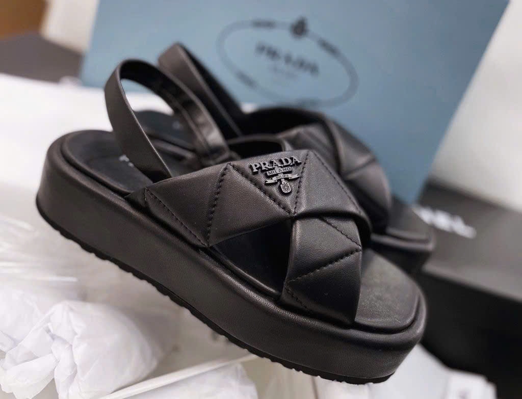 Sandal PRADA quai chéo 2 màu