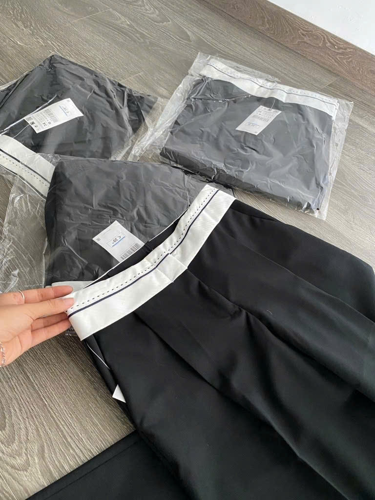 Quần Zara cạp trắng