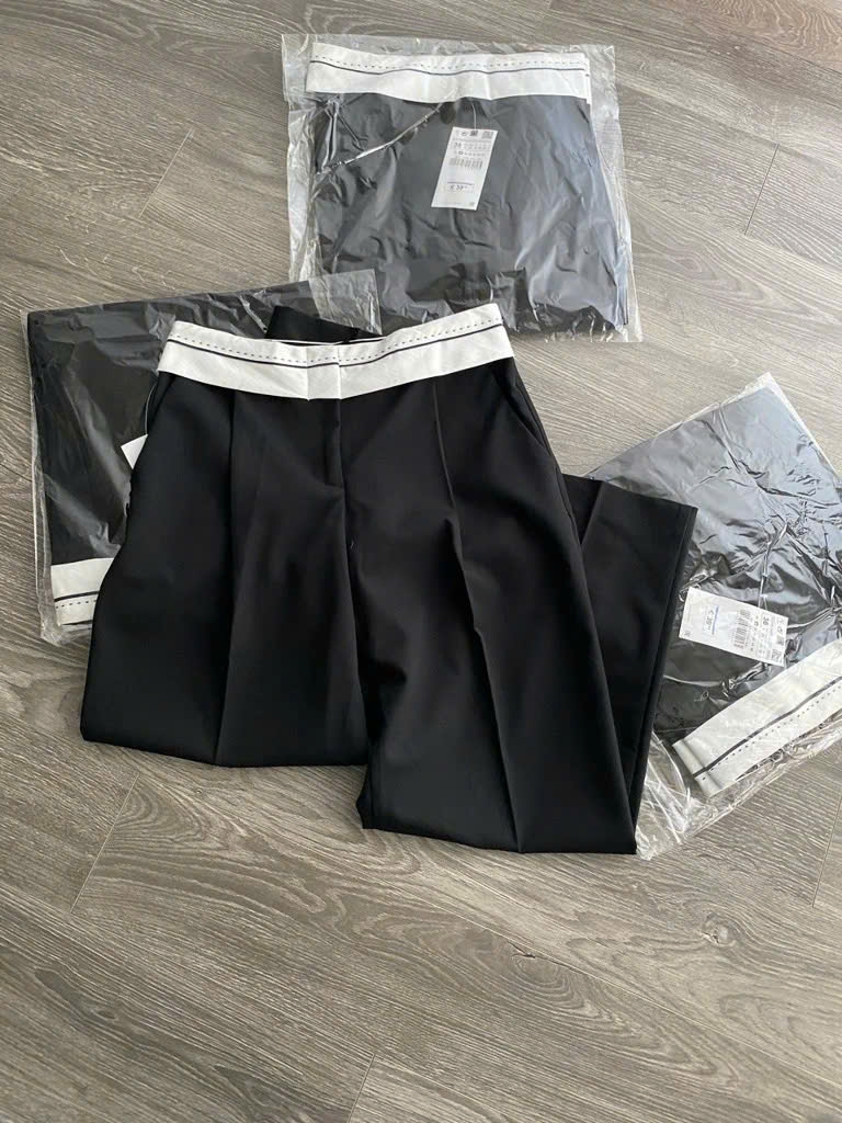 Quần Zara cạp trắng
