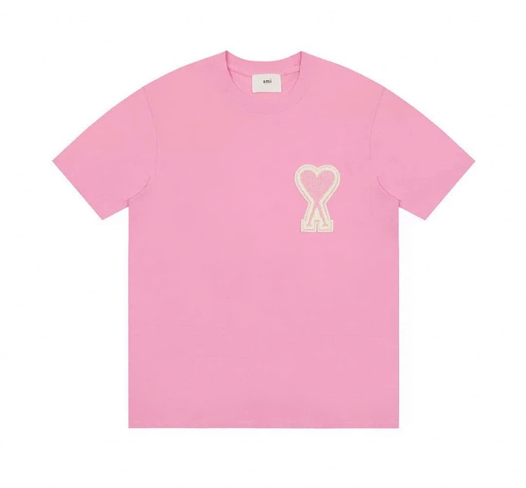 Tshirt AMI dáng over logo tim to