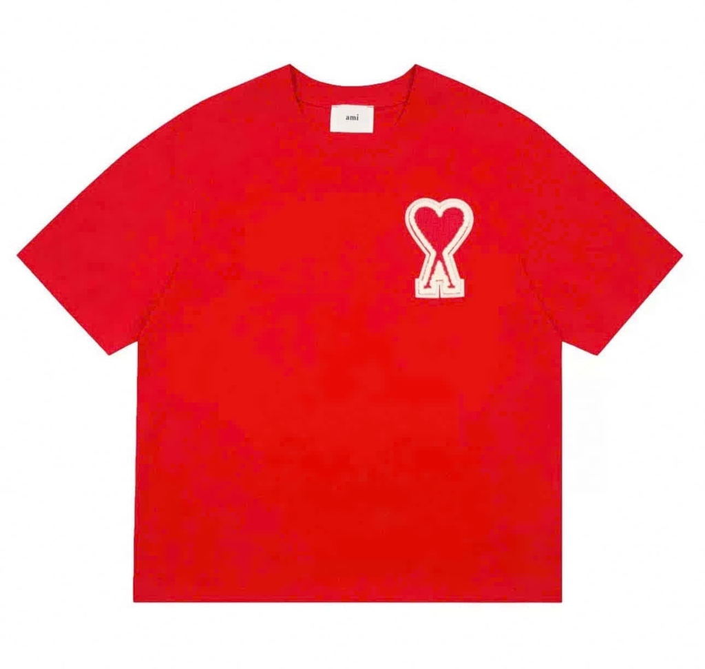 Tshirt AMI dáng over logo tim to