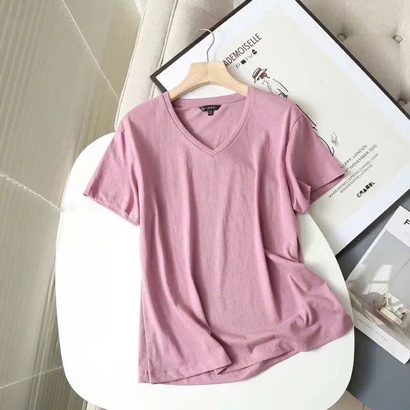 T shirt Massimo Duti cổ tim 3 màu