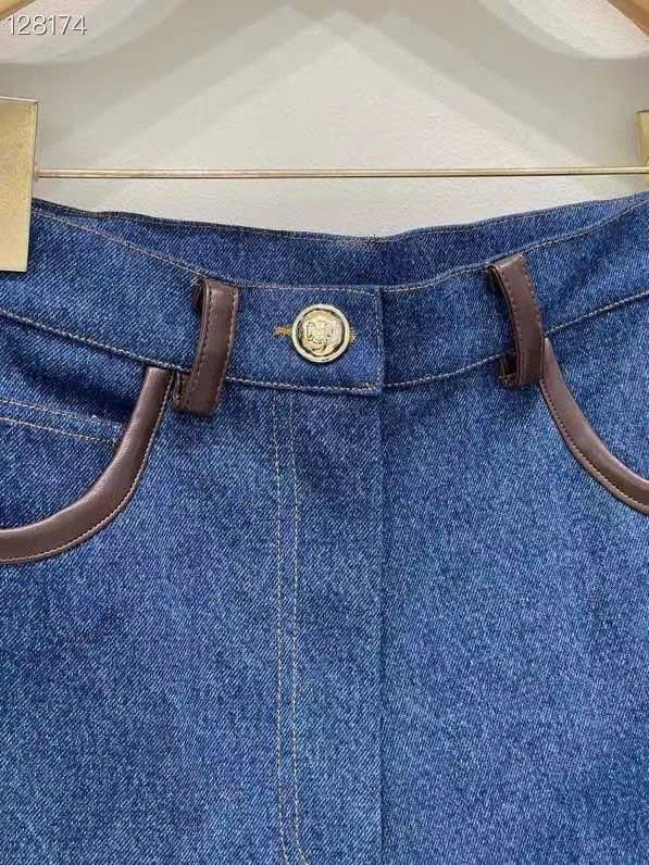 Quần short denim viền da nâu Sandro