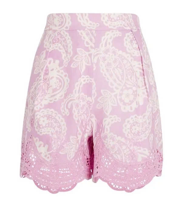 Quần short Maje tím ren chỉ