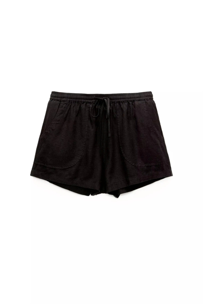 Quần short Pull&Bear linen 2 màu lưng chun