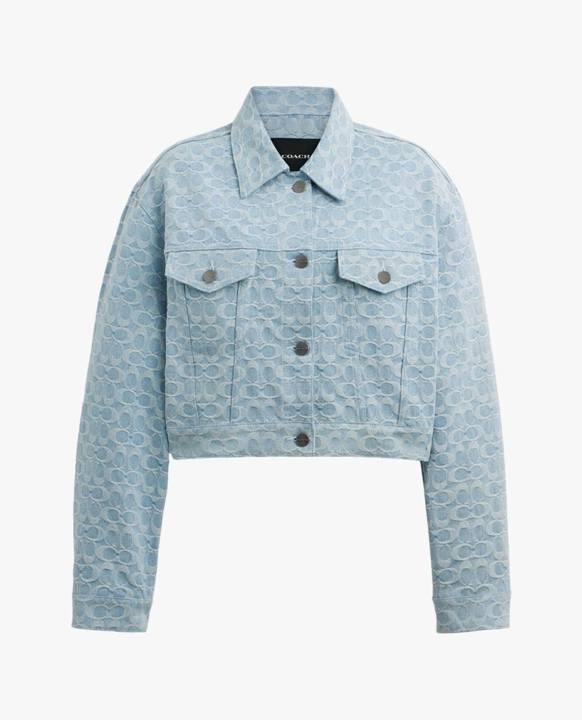 Jacket denim Coach cổ đức dáng ngắn