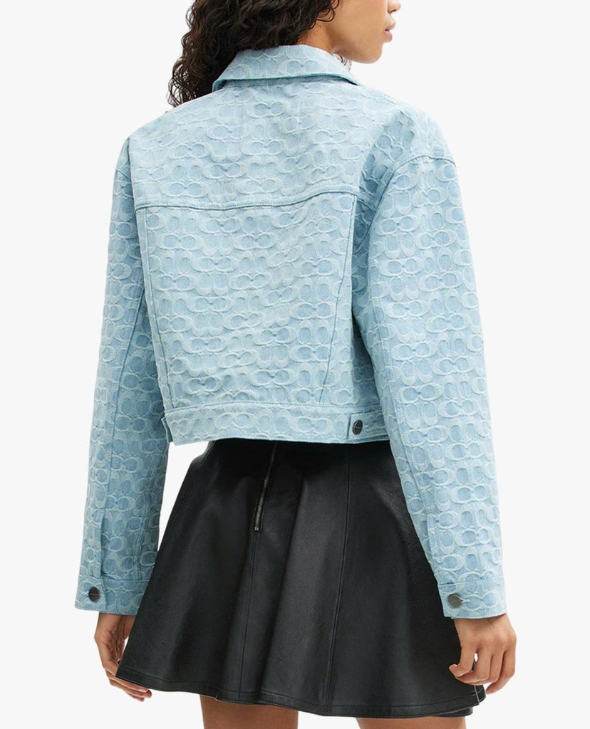Jacket denim Coach cổ đức dáng ngắn