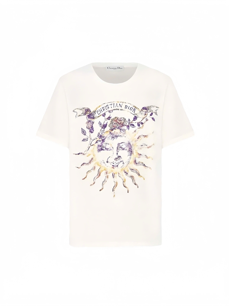 T shirt Dior in họa tiết lá