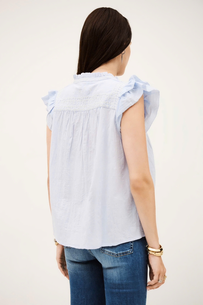 Áo sơ mi  BA&SH tay hến xanh blue
