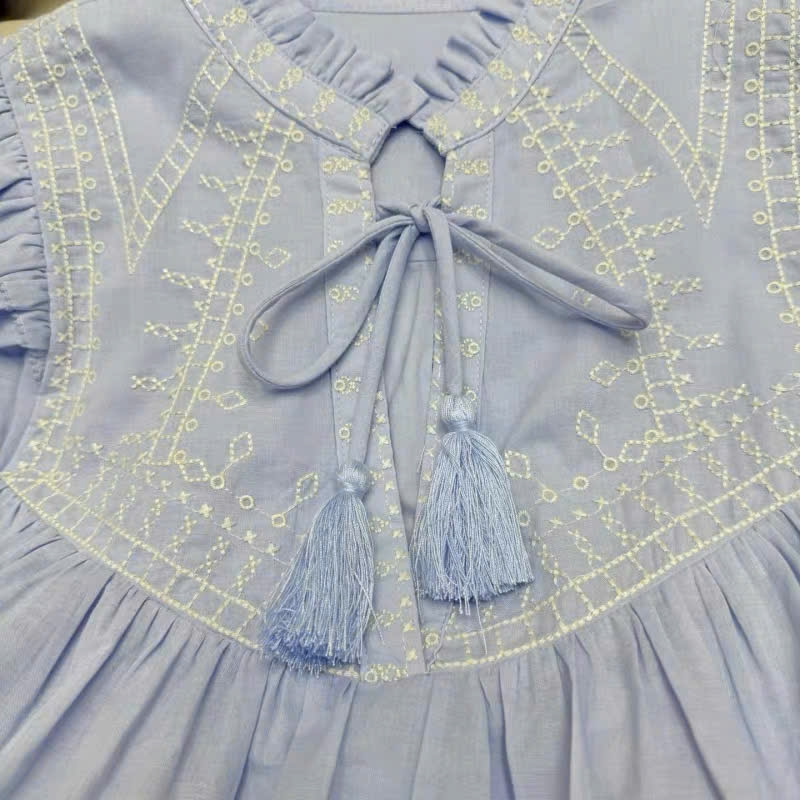 Áo sơ mi  BA&SH tay hến xanh blue