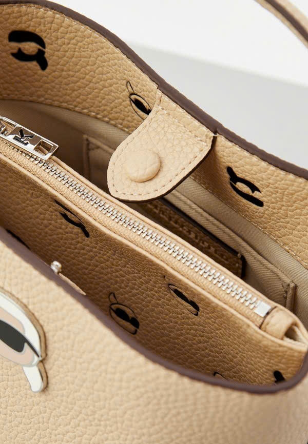 Túi Karl Largerfeld ikon pebble bucket bag in leather