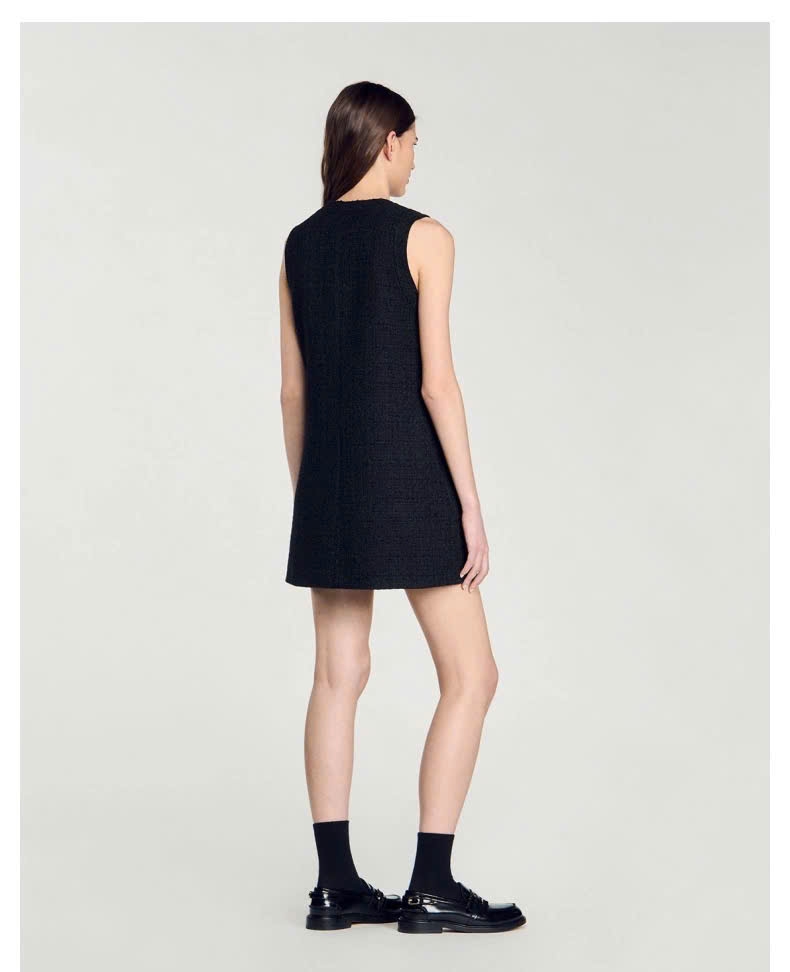 ĐẦM NGẮN TWEED PHỐI KHUY