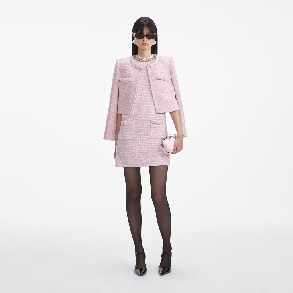 Váy ngắn đính ngọc trai Boucle Sel