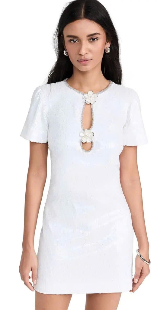 Váy Self- Portrait vải tuyn đính sequin cắt khoét