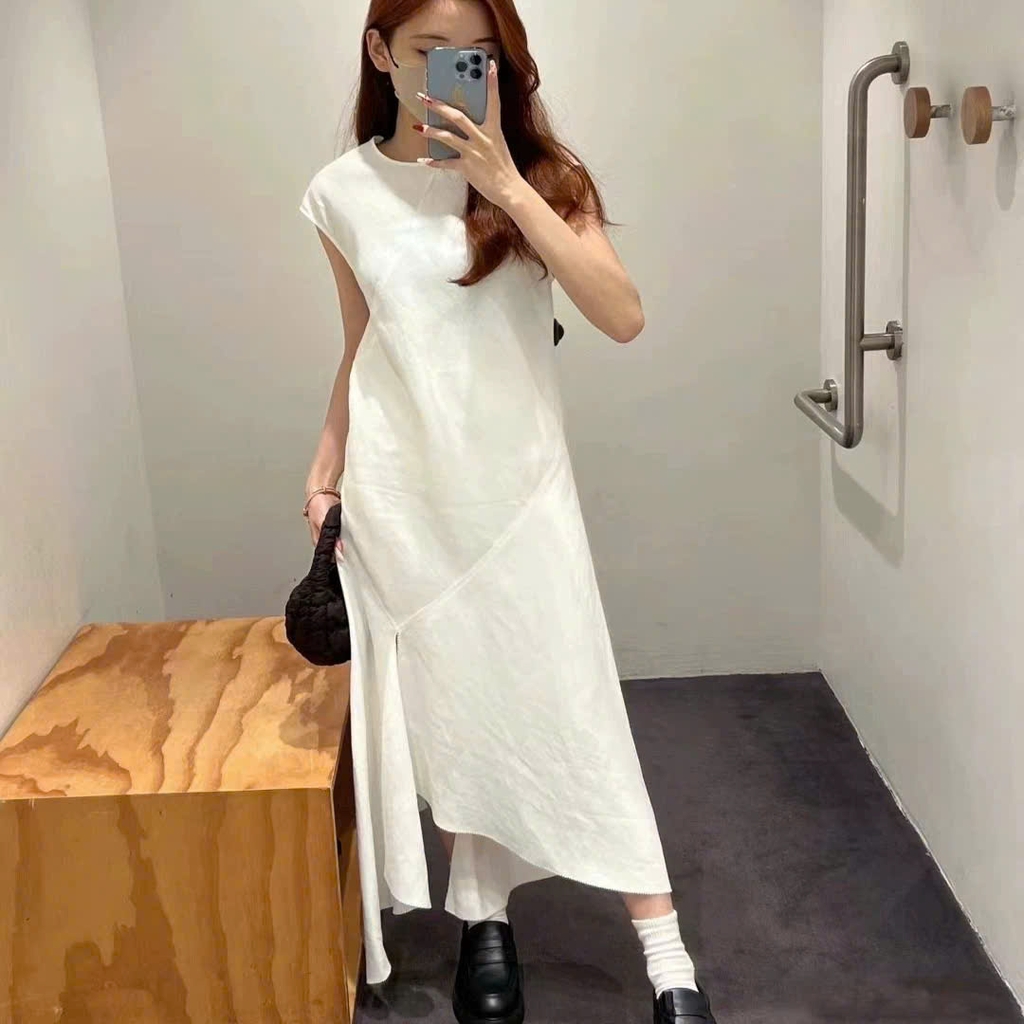 Váy COS linen khaki
