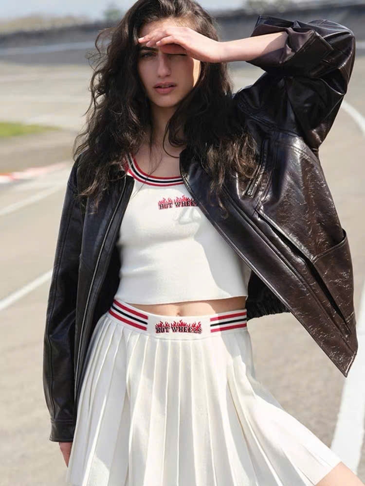 Áo crop top đan Hot Wheels