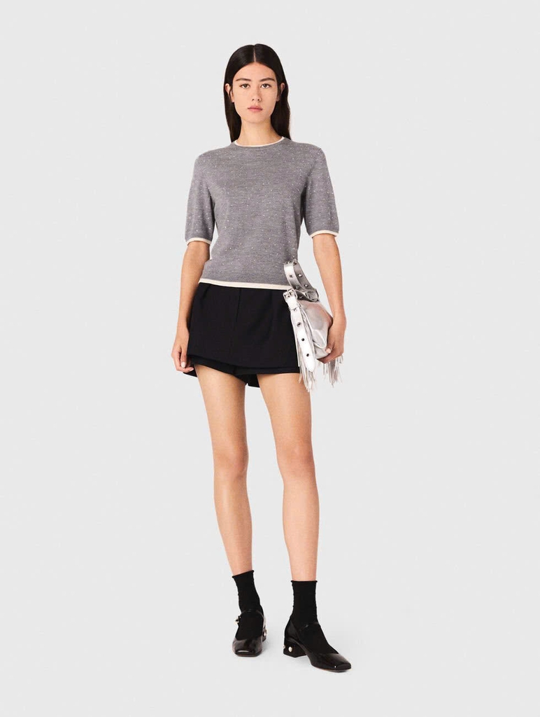 Áo len ngắn tay len wool
