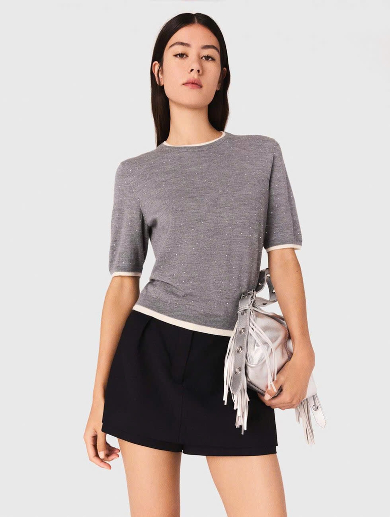 Áo len ngắn tay len wool