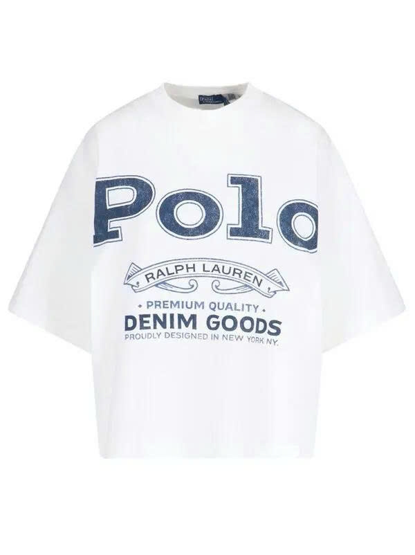 Áo thun Polo RL logo chữ dáng crop