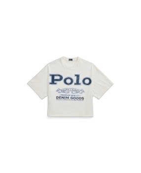 Áo thun Polo RL logo chữ dáng crop