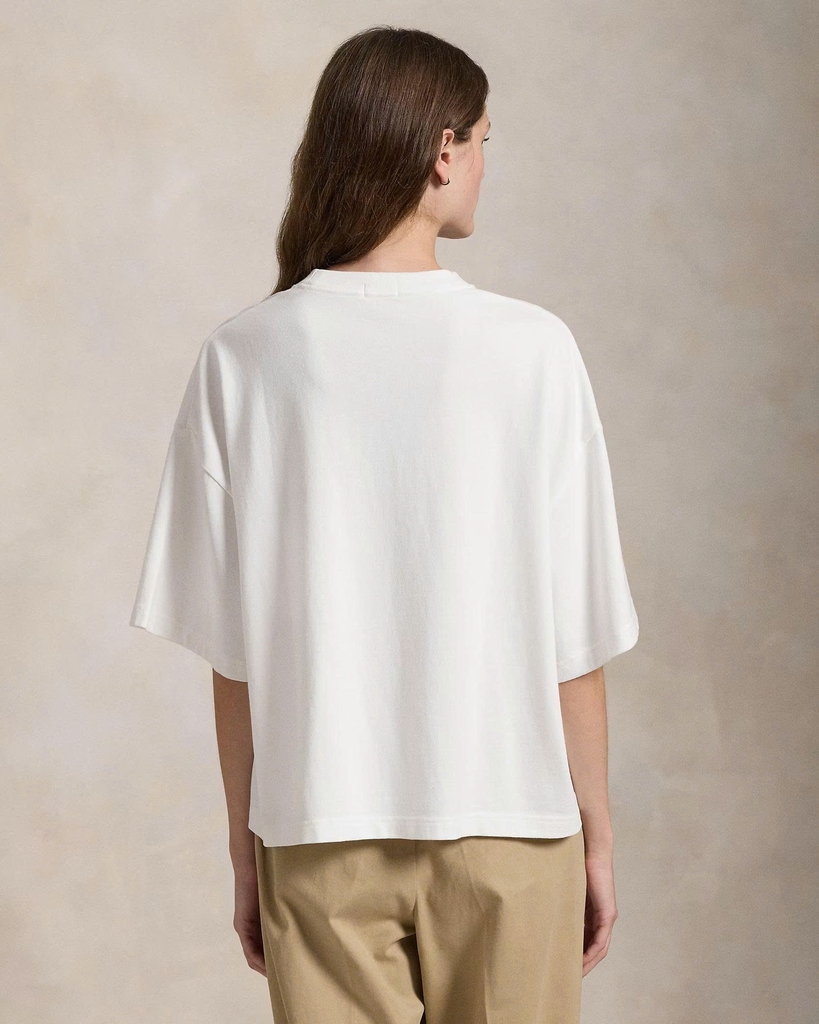 Áo thun Polo RL logo chữ dáng crop