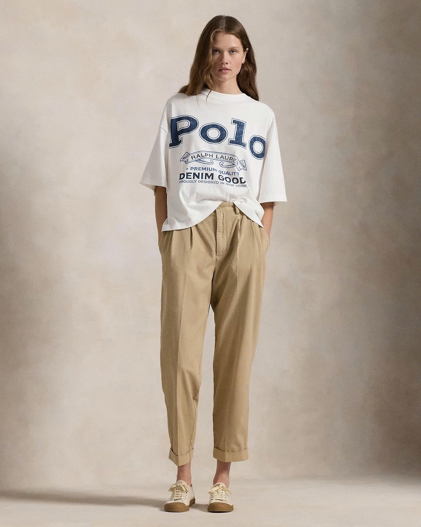 Áo thun Polo RL logo chữ dáng crop