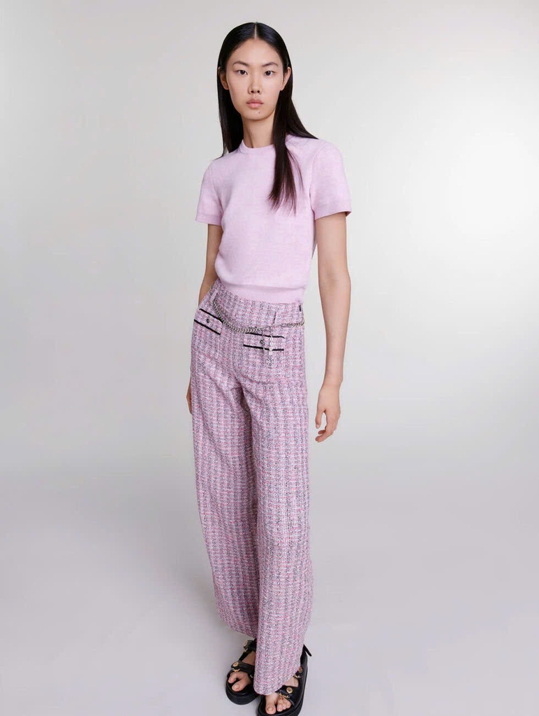 Quần dạ tím MAJE quai xích (3pcs)