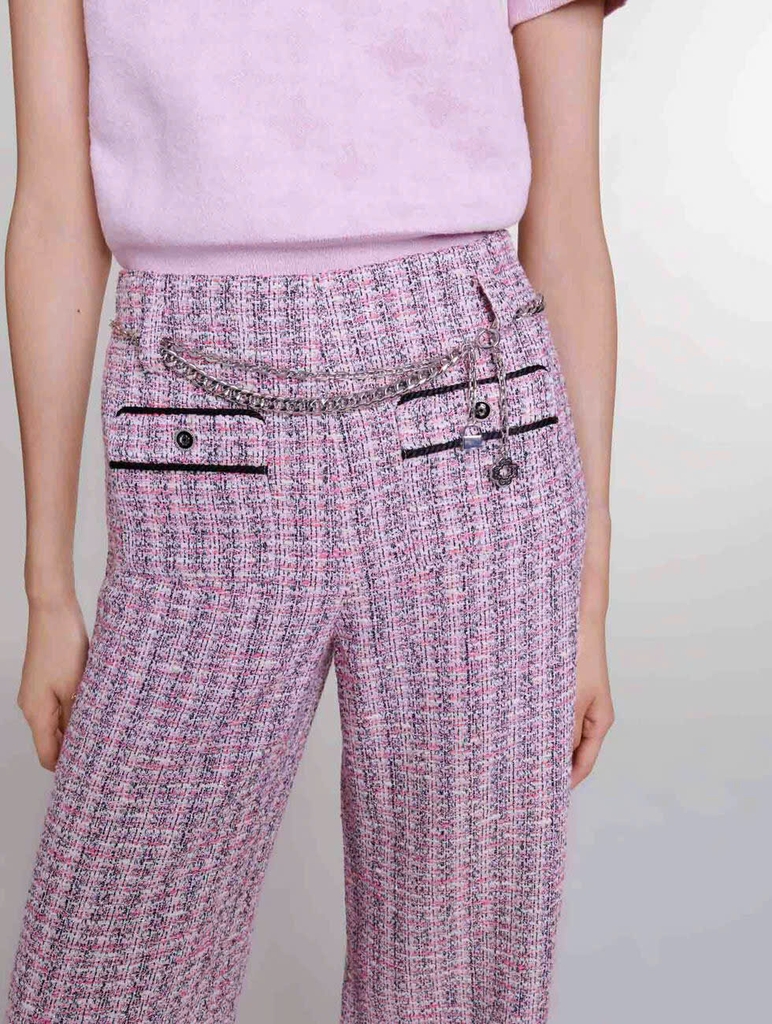 Quần dạ tím MAJE quai xích (3pcs)