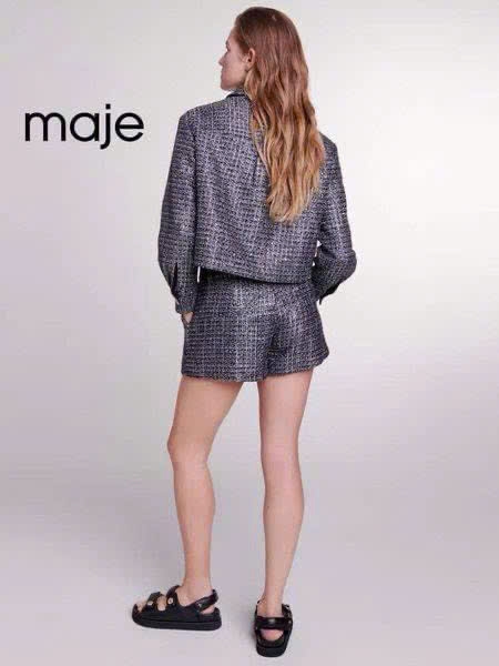 Set Maje vải tuýt kim loại đính sequin