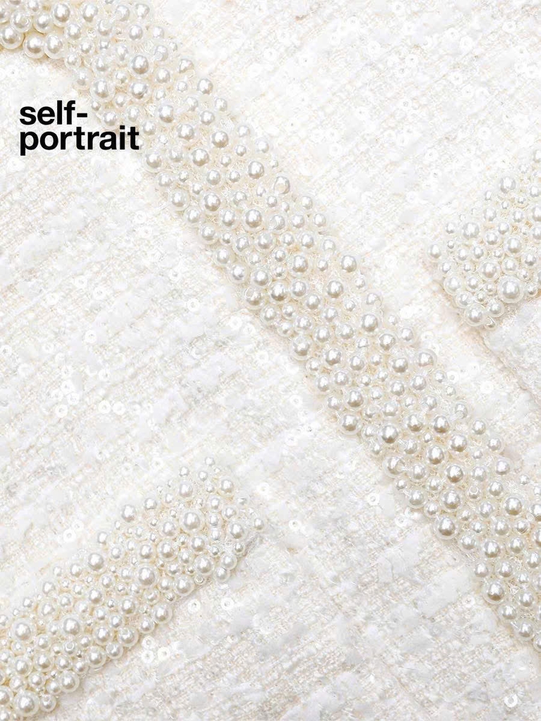 Chân váy tweed Sel-Portrait trắng sequin