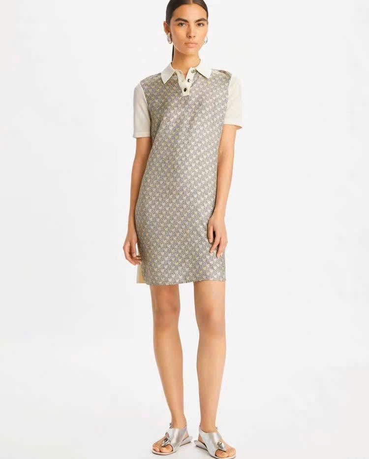 Váy Tory Burch suông len cải lụa cổ đức