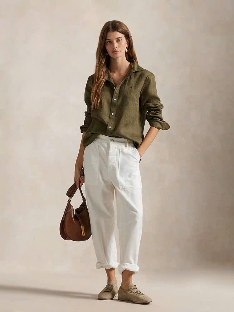 Sơ mi Polo Ralph Lauren linen cổ đức  5 màu