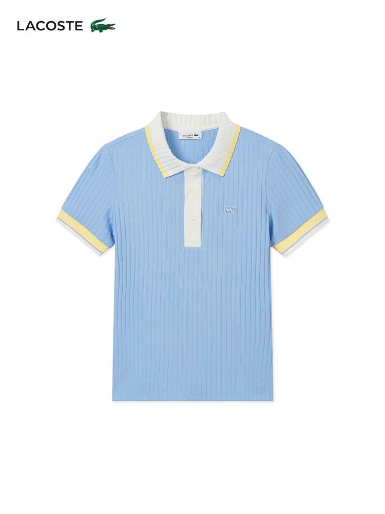 Áo thun tăm Lacoste cổ bẻ