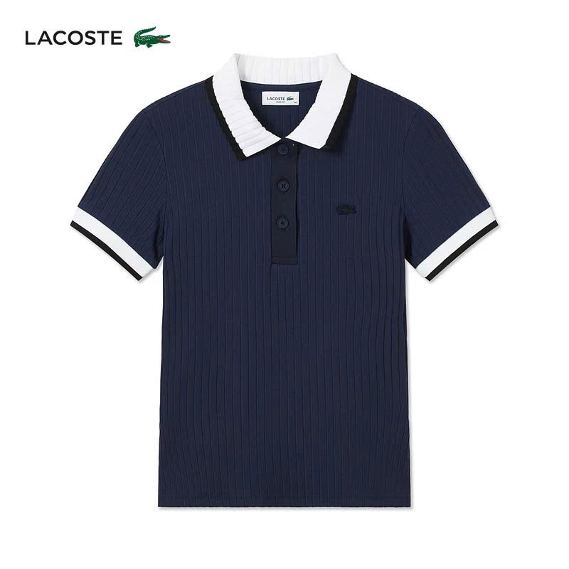 Áo thun tăm Lacoste cổ bẻ
