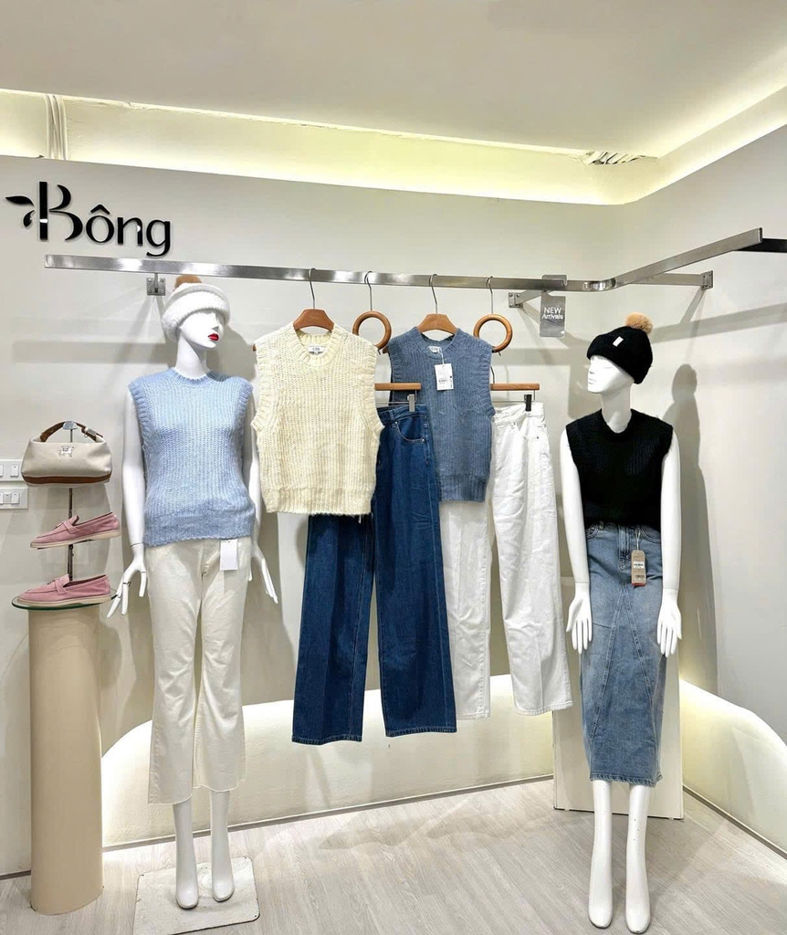 Mũ Calvin Klein len móc phối lông