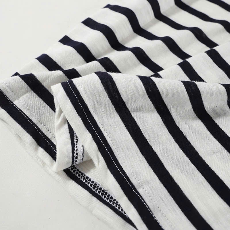 Top Massimo Dutti kẻ ngang cổ tròn