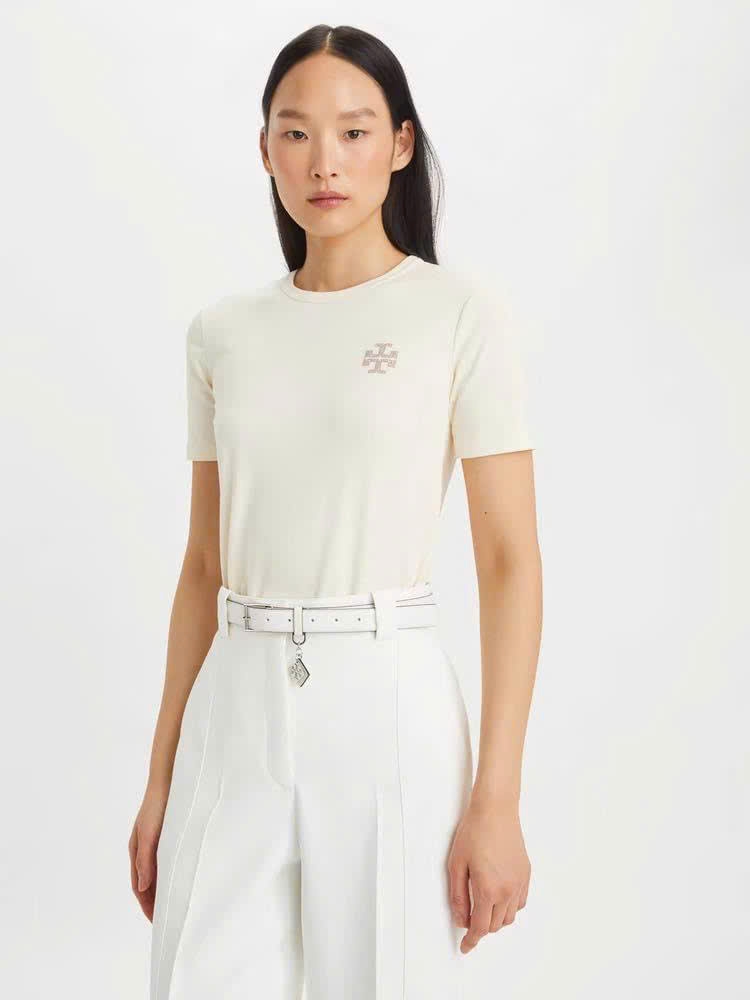 Tshirt Tory Burch cổ tròn logo ngực