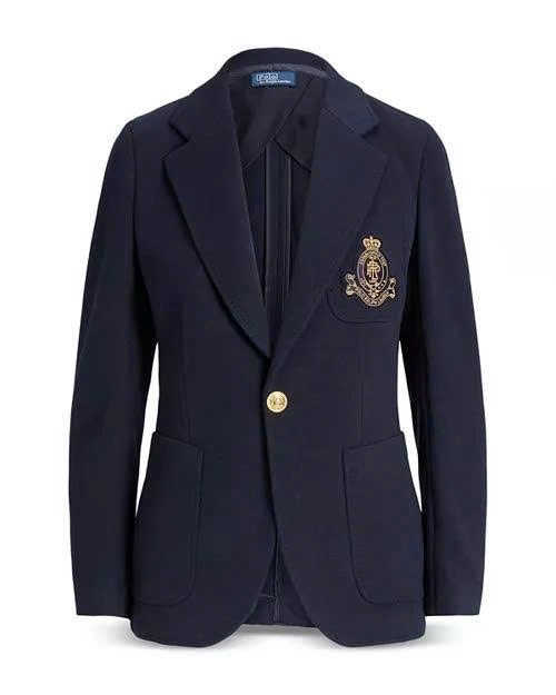 Polo Ralph Lauren Double-Knit Jacquard Blazer - 1 khuy Huy hiệu thêu