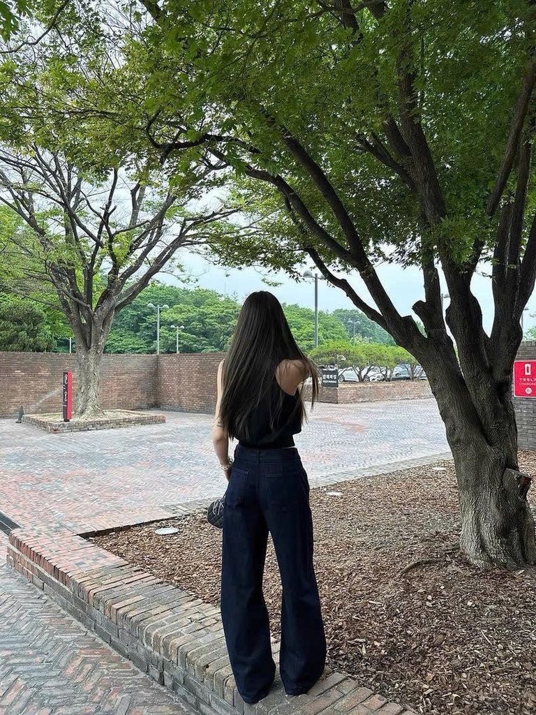 Quần denim Polo màu chàm dáng suông